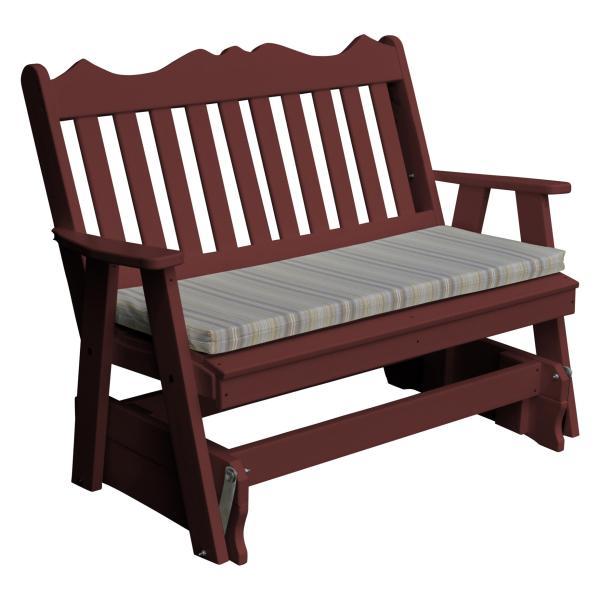 A &amp; L Furniture Recycled Plastic Poly Royal English Glider Glider 4ft / Cherrywood