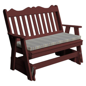 A & L Furniture Recycled Plastic Poly Royal English Glider Glider 4ft / Cherrywood