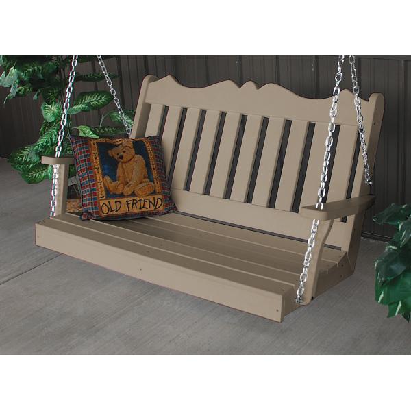 A &amp; L Furniture Recycled Plastic Poly Royal English Porch Swing Porch Swings 4ft / Aruba Blue