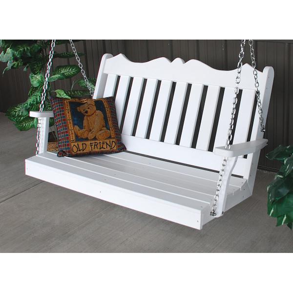 A &amp; L Furniture Recycled Plastic Poly Royal English Porch Swing Porch Swings 4ft / Aruba Blue