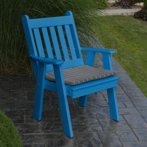A & L Furniture Recycled Plastic Poly Traditional English Chair Outdoor Chairs Aruba Blue