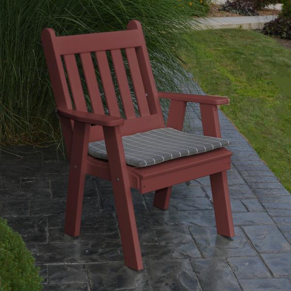 A &amp; L Furniture Recycled Plastic Poly Traditional English Chair Outdoor Chairs Aruba Blue