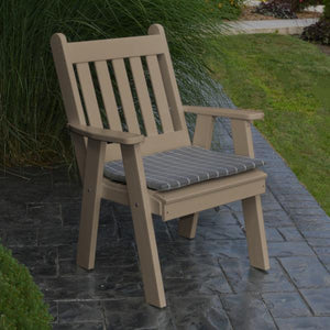 A & L Furniture Recycled Plastic Poly Traditional English Chair Outdoor Chairs Aruba Blue