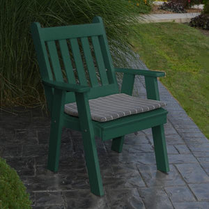 A & L Furniture Recycled Plastic Poly Traditional English Chair Outdoor Chairs Aruba Blue