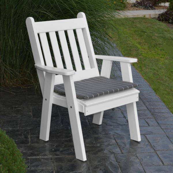 A &amp; L Furniture Recycled Plastic Poly Traditional English Chair Outdoor Chairs Aruba Blue
