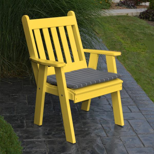 A &amp; L Furniture Recycled Plastic Poly Traditional English Chair Outdoor Chairs Aruba Blue