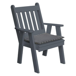 A & L Furniture Recycled Plastic Poly Traditional English Chair Outdoor Chairs Dark Gray