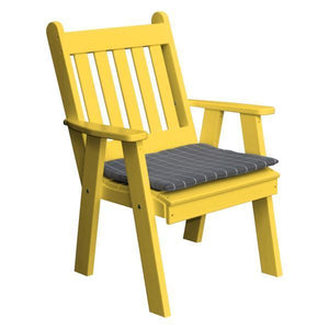 A & L Furniture Recycled Plastic Poly Traditional English Chair Outdoor Chairs Lemon Yellow