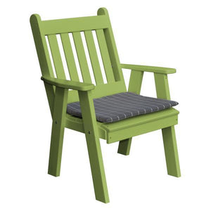 A & L Furniture Recycled Plastic Poly Traditional English Chair Outdoor Chairs Tropical Lime