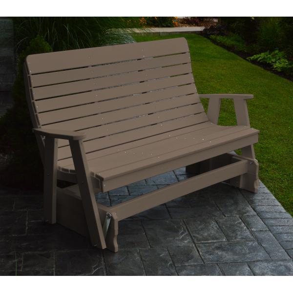 A &amp; L Furniture Recycled Plastic Poly Winston Glider Glider 4ft / Weathered Wood