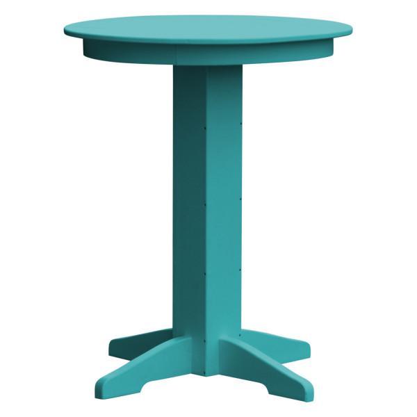A &amp; L Furniture Recycled Plastic Round Bar Table Bar Table 33" / Aruba Blue / No