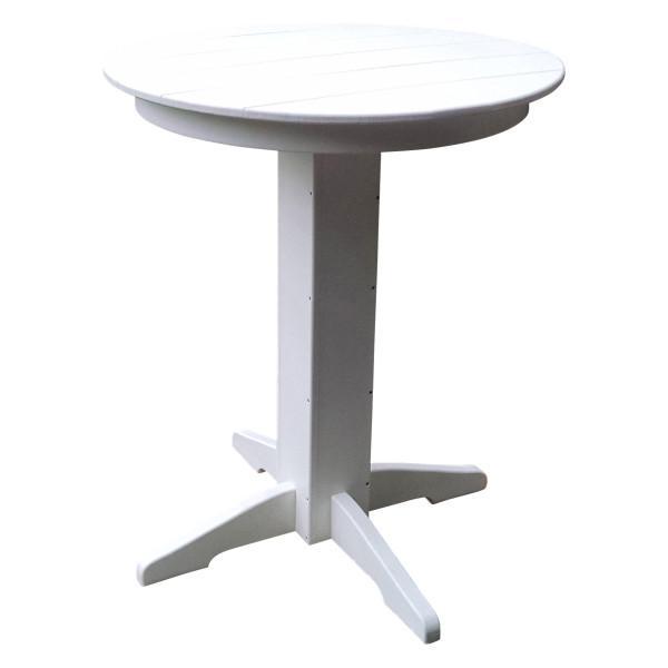 A &amp; L Furniture Recycled Plastic Round Bar Table Bar Table 33" / Aruba Blue / No