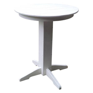 A & L Furniture Recycled Plastic Round Bar Table Bar Table 33" / Aruba Blue / No