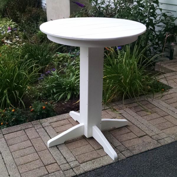 A &amp; L Furniture Recycled Plastic Round Bar Table Bar Table 33" / Aruba Blue / No