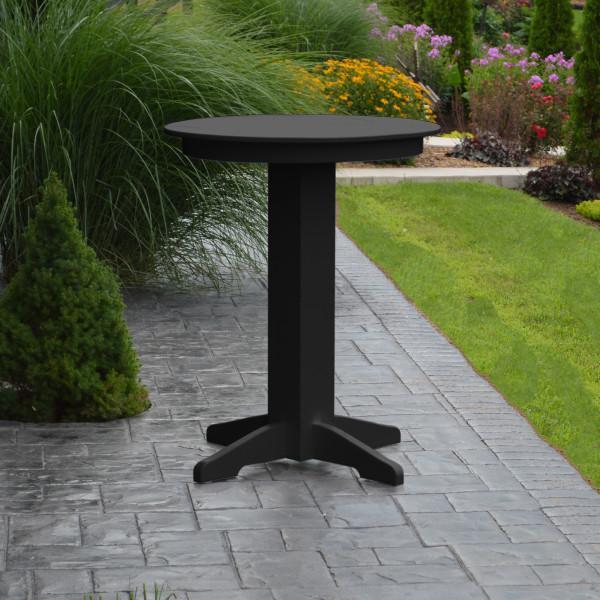 A &amp; L Furniture Recycled Plastic Round Bar Table Bar Table 33" / Aruba Blue / No