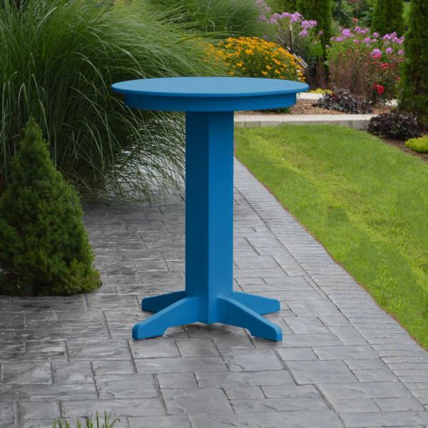 A &amp; L Furniture Recycled Plastic Round Bar Table Bar Table 33" / Aruba Blue / No