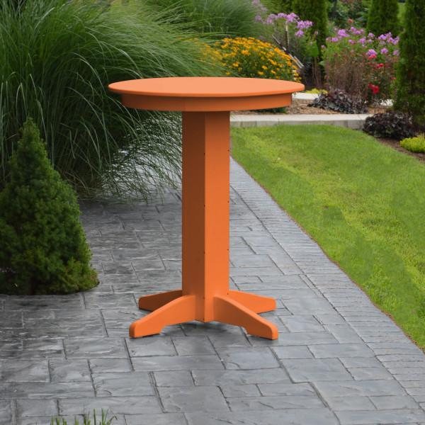 A &amp; L Furniture Recycled Plastic Round Bar Table Bar Table 33" / Aruba Blue / No