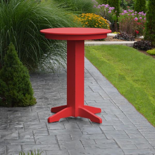 A &amp; L Furniture Recycled Plastic Round Bar Table Bar Table 33" / Aruba Blue / No