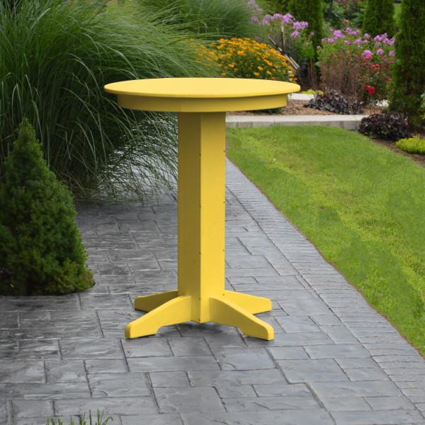 A &amp; L Furniture Recycled Plastic Round Bar Table Bar Table 33" / Aruba Blue / No