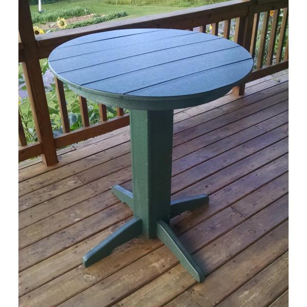 A &amp; L Furniture Recycled Plastic Round Bar Table Bar Table 33" / Aruba Blue / No
