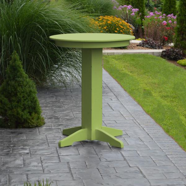A &amp; L Furniture Recycled Plastic Round Bar Table Bar Table 33" / Aruba Blue / No