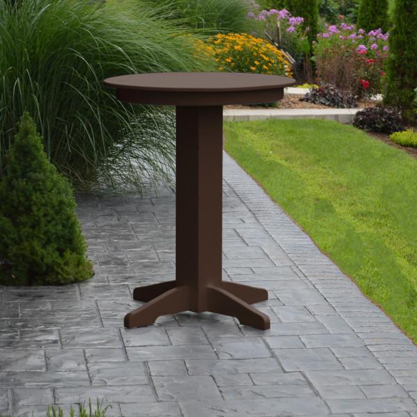 A &amp; L Furniture Recycled Plastic Round Bar Table Bar Table 33" / Aruba Blue / No