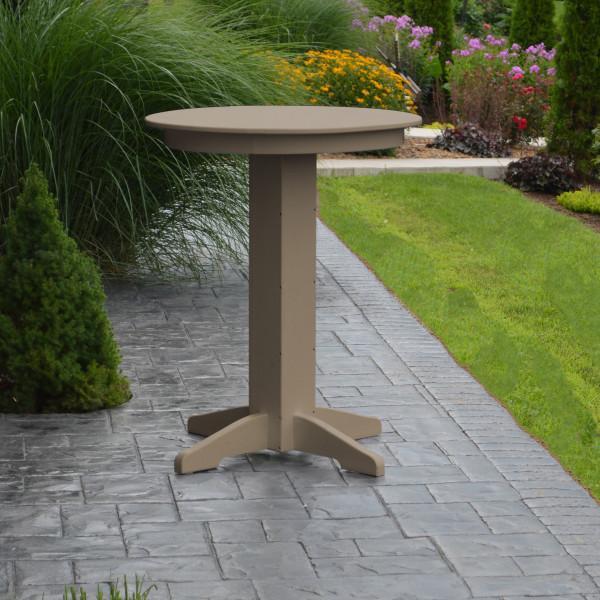 A &amp; L Furniture Recycled Plastic Round Bar Table Bar Table 33" / Aruba Blue / No