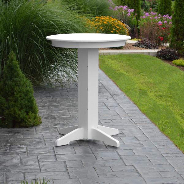 A &amp; L Furniture Recycled Plastic Round Bar Table Bar Table 33" / Aruba Blue / No