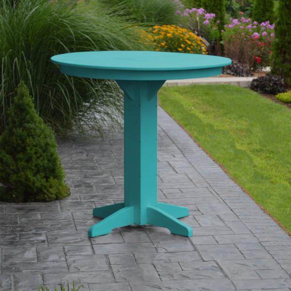 A &amp; L Furniture Recycled Plastic Round Bar Table Bar Table 33" / Aruba Blue / No