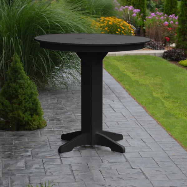 A &amp; L Furniture Recycled Plastic Round Bar Table Bar Table 33" / Aruba Blue / No