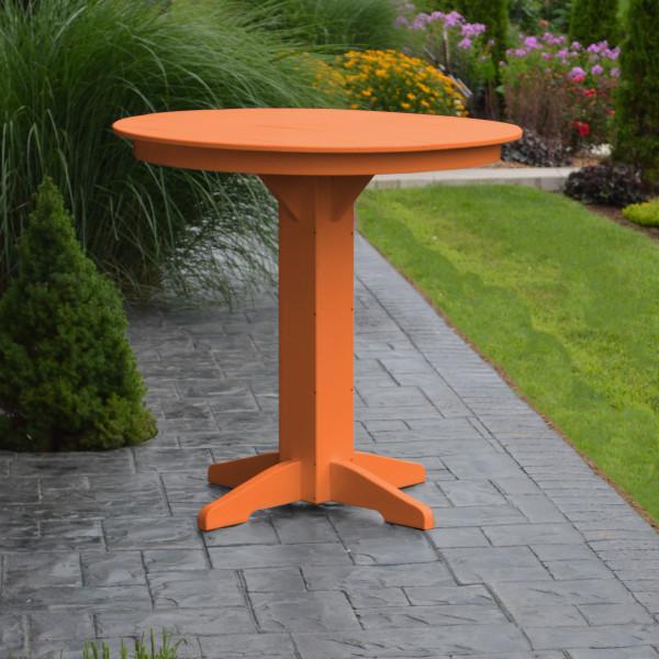 A &amp; L Furniture Recycled Plastic Round Bar Table Bar Table 33" / Aruba Blue / No