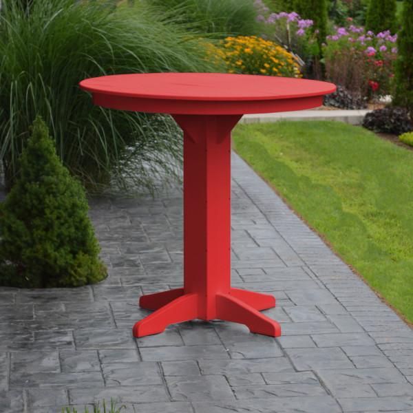 A &amp; L Furniture Recycled Plastic Round Bar Table Bar Table 33" / Aruba Blue / No