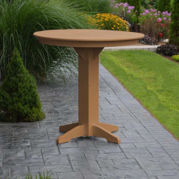 A &amp; L Furniture Recycled Plastic Round Bar Table Bar Table 33" / Aruba Blue / No