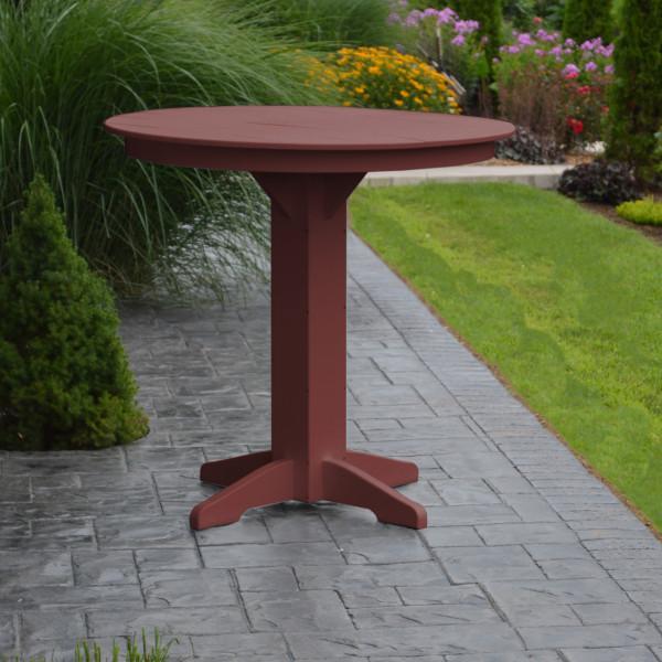 A &amp; L Furniture Recycled Plastic Round Bar Table Bar Table 33" / Aruba Blue / No
