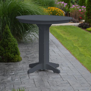 A & L Furniture Recycled Plastic Round Bar Table Bar Table 33" / Aruba Blue / No
