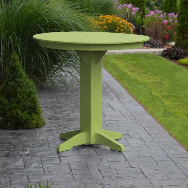 A &amp; L Furniture Recycled Plastic Round Bar Table Bar Table 33" / Aruba Blue / No