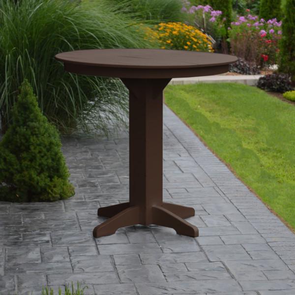 A &amp; L Furniture Recycled Plastic Round Bar Table Bar Table 33" / Aruba Blue / No