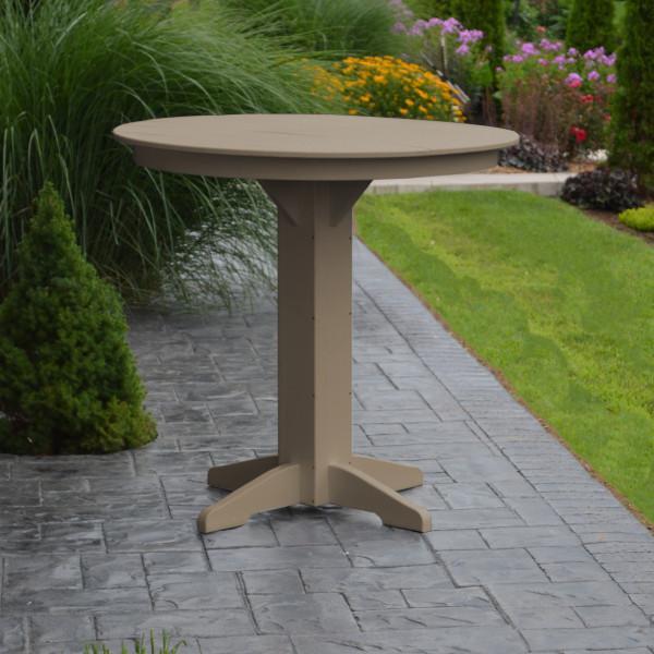 A &amp; L Furniture Recycled Plastic Round Bar Table Bar Table 33" / Aruba Blue / No