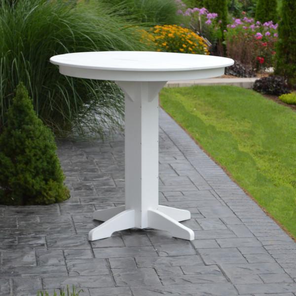 A &amp; L Furniture Recycled Plastic Round Bar Table Bar Table 33" / Aruba Blue / No