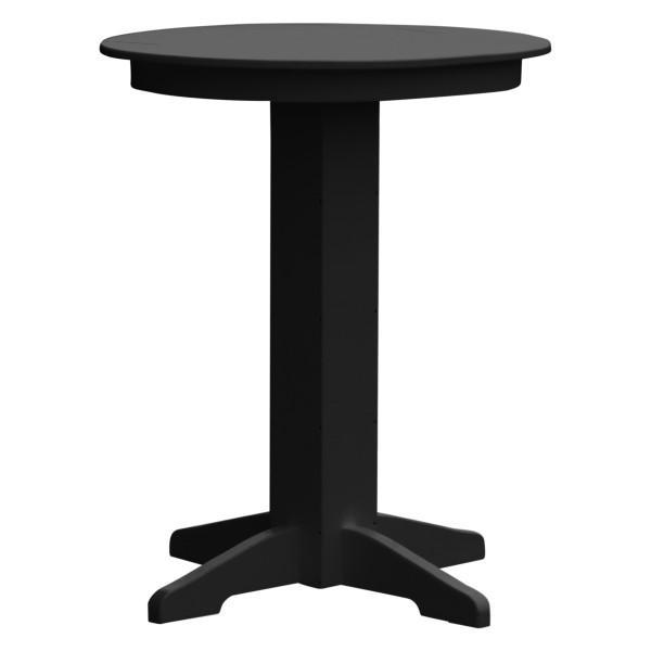 A &amp; L Furniture Recycled Plastic Round Bar Table Bar Table 33" / Black / No