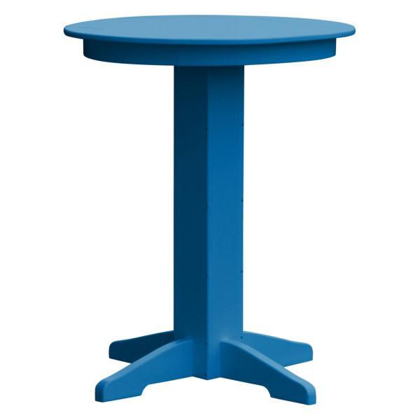 A &amp; L Furniture Recycled Plastic Round Bar Table Bar Table 33" / Blue / No