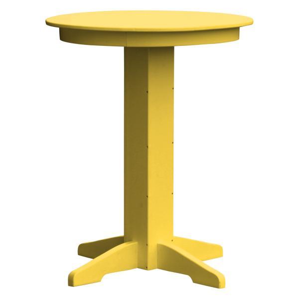 A &amp; L Furniture Recycled Plastic Round Bar Table Bar Table 33" / Lemon Yellow / No
