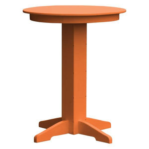 A & L Furniture Recycled Plastic Round Bar Table Bar Table 33" / Orange / No