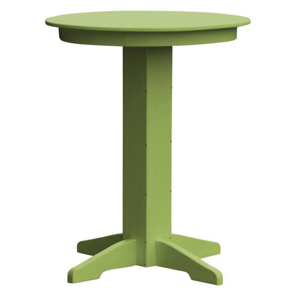 A &amp; L Furniture Recycled Plastic Round Bar Table Bar Table 33" / Tropical Lime / No