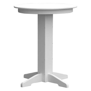 A & L Furniture Recycled Plastic Round Bar Table Bar Table 33" / White / No