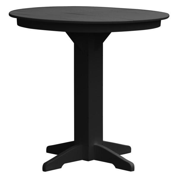 A &amp; L Furniture Recycled Plastic Round Bar Table Bar Table 44" / Black / No