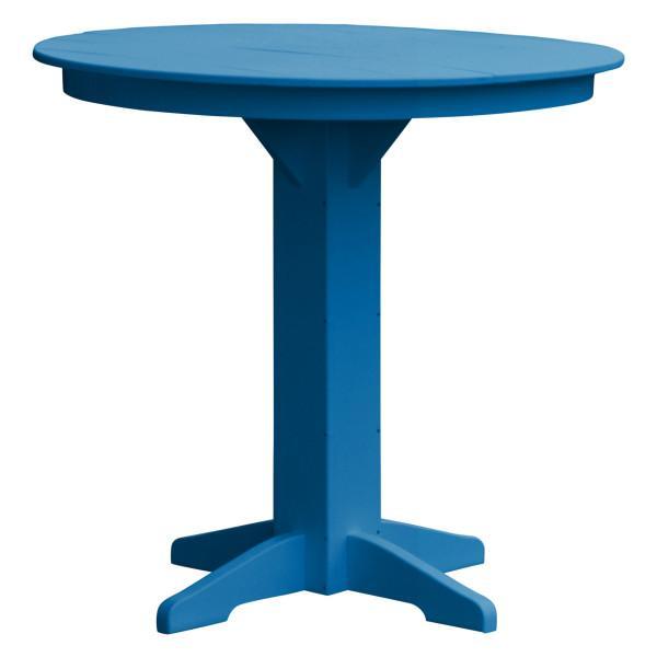 A &amp; L Furniture Recycled Plastic Round Bar Table Bar Table 44" / Blue / No