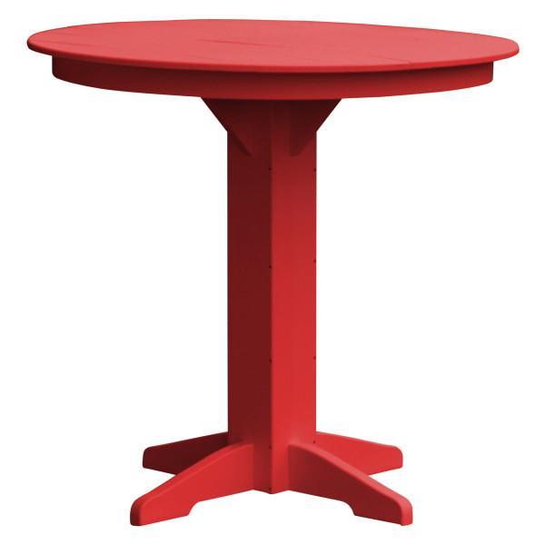 A &amp; L Furniture Recycled Plastic Round Bar Table Bar Table 44" / Bright Red / No