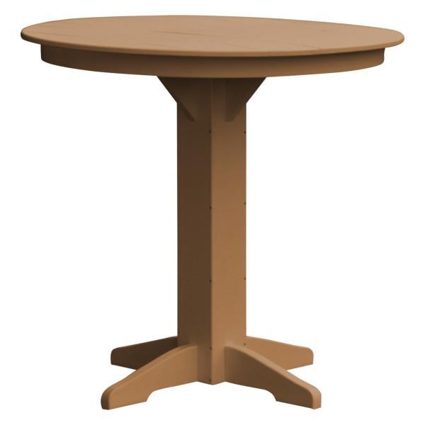 A &amp; L Furniture Recycled Plastic Round Bar Table Bar Table 44" / Cedar / No