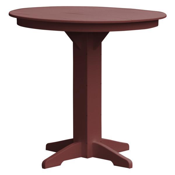 A &amp; L Furniture Recycled Plastic Round Bar Table Bar Table 44" / Cherrywood / No